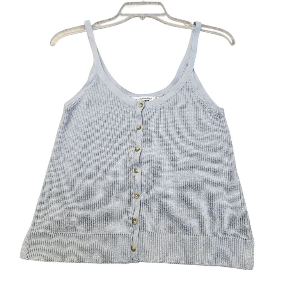 Abercrombie and Fitch blue button front ribbed knit tank Sz‎ XS